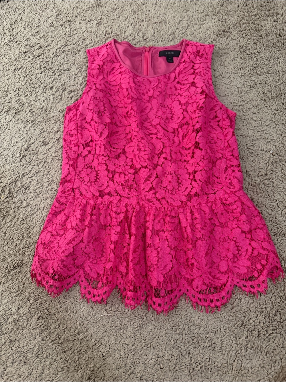 J. Crew Floral Lace Peplum Top